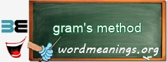 WordMeaning blackboard for gram's method